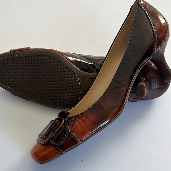 COLE HAAN Shoes - COLE HAAN Chic Brown Leather Pumps with Buckle